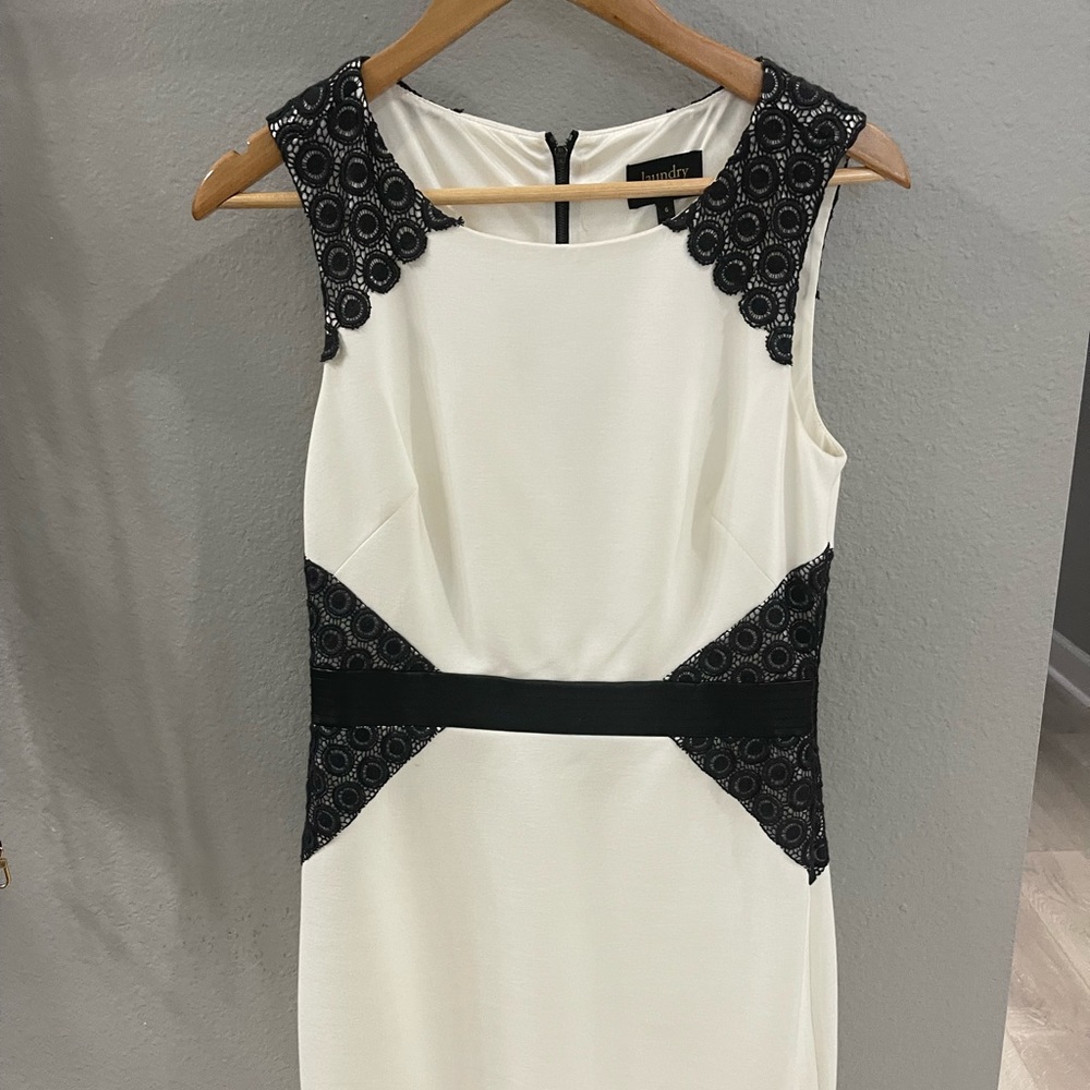 Cream dress with lace accents by laundry